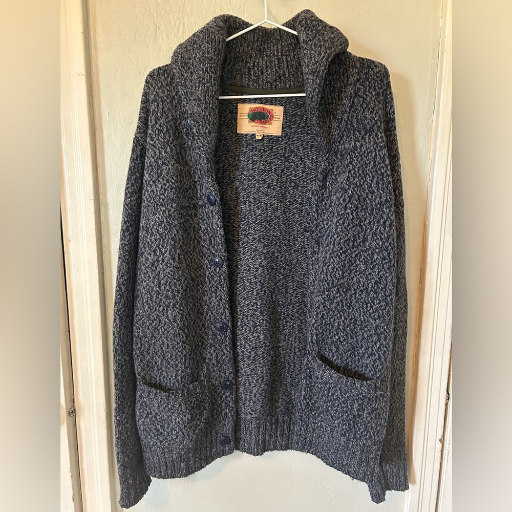 Boston Traders 80% Wool Navy Cardigan Sweater